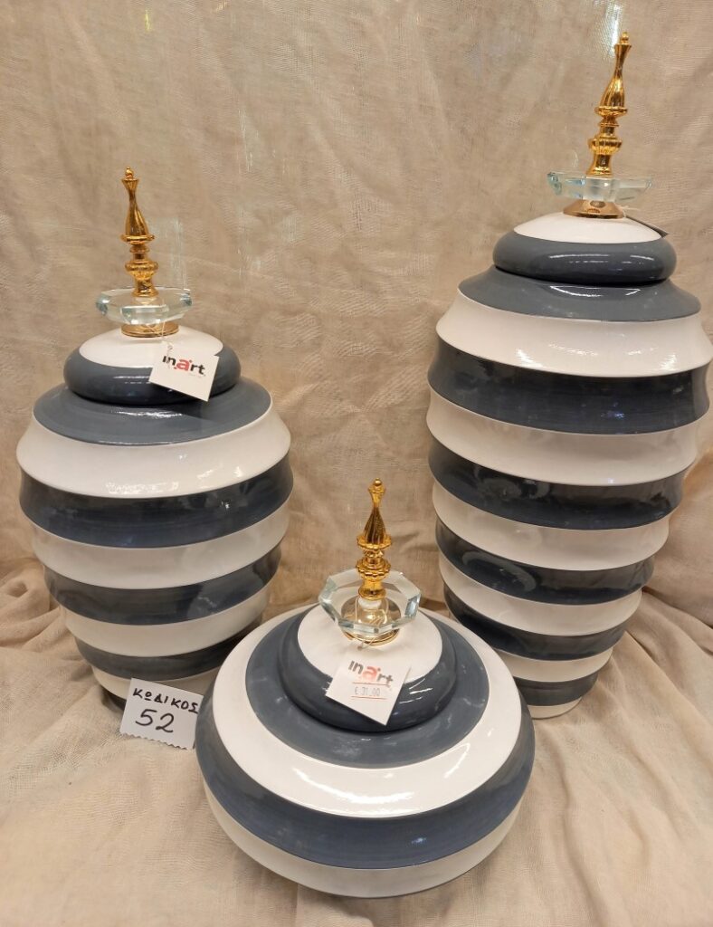 Κουπ διάφορα μεγέθη με καπάκι άσπρο-γκρι